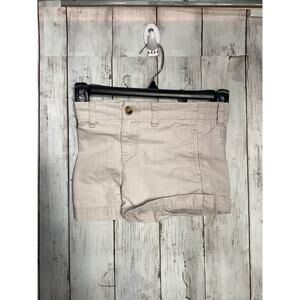 Women's Juniors Khaki Midi Shorts 4 White Bottoms Spring